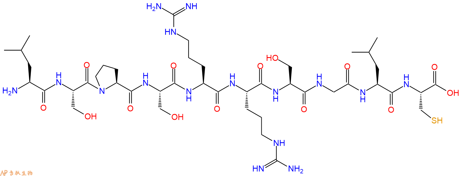 专肽生物产品H2N-Leu-Ser-Pro-Ser-Arg-Arg-Ser-Gly-Leu-Cys-OH