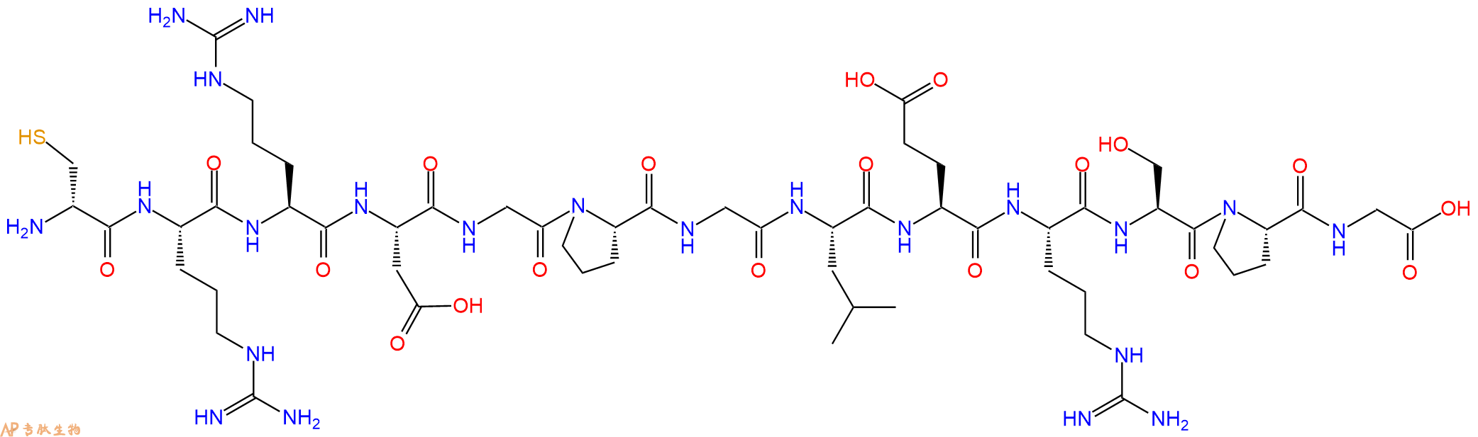 专肽生物产品H2N-DCys-Arg-Arg-Asp-Gly-Pro-Gly-Leu-Glu-Arg-Ser-Pro-Gly-OH