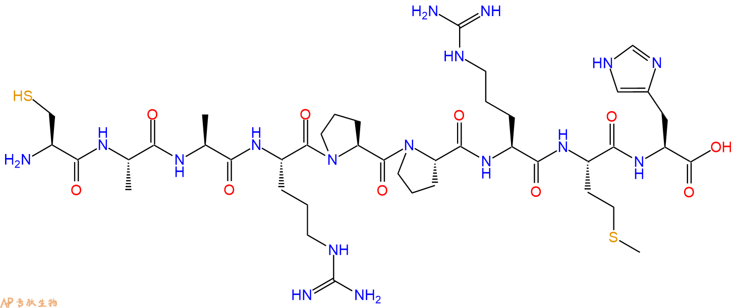 专肽生物产品H2N-Cys-Ala-Ala-Arg-Pro-Pro-Arg-Met-His-OH