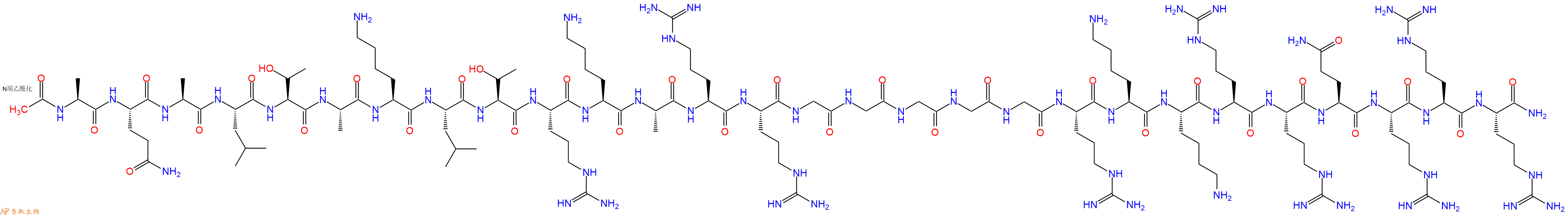 专肽生物产品Ac-Ala-Gln-Ala-Leu-Thr-Ala-Lys-Leu-Thr-Arg-Lys-Ala-Arg-Arg-Gly-Gly-Gly-Gly-Gly-Arg-Lys-Lys-Arg-Arg-Gln-Arg-Arg-Arg-CONH2
