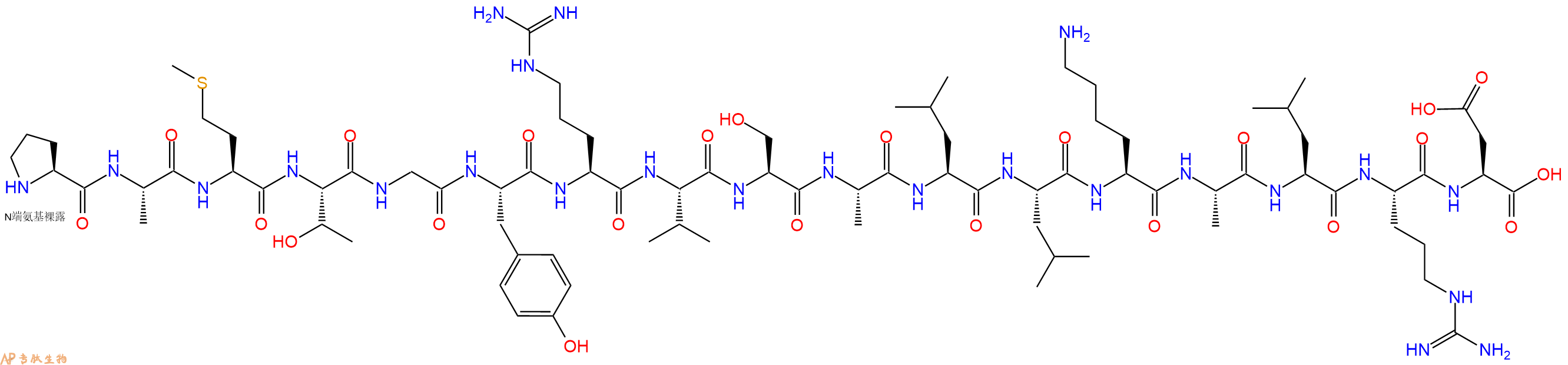 专肽生物产品H2N-Pro-Ala-Met-Thr-Gly-Tyr-Arg-Val-Ser-Ala-Leu-Leu-Lys-Ala-Leu-Arg-Asp-OH