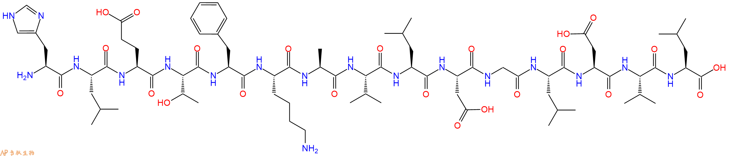 专肽生物产品H2N-His-Leu-Glu-Thr-Phe-Lys-Ala-Val-Leu-Asp-Gly-Leu-Asp-Val-Leu-OH