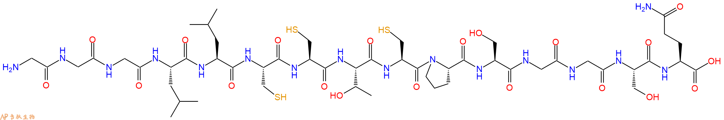 专肽生物产品H2N-Gly-Gly-Gly-Leu-Leu-Cys-Cys-Thr-Cys-Pro-Ser-Gly-Gly-Ser-Gln-OH