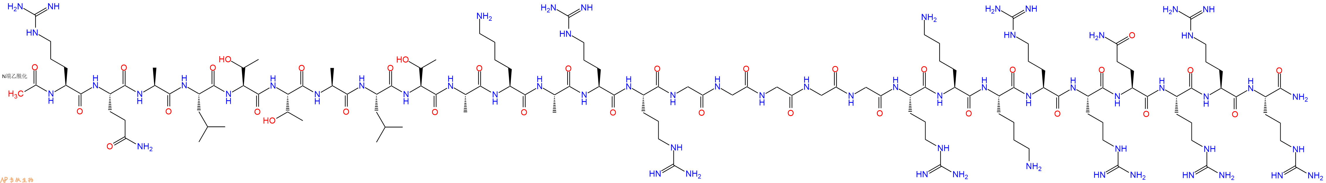 专肽生物产品Ac-Arg-Gln-Ala-Leu-Thr-Thr-Ala-Leu-Thr-Ala-Lys-Ala-Arg-Arg-Gly-Gly-Gly-Gly-Gly-Arg-Lys-Lys-Arg-Arg-Gln-Arg-Arg-Arg-CONH2