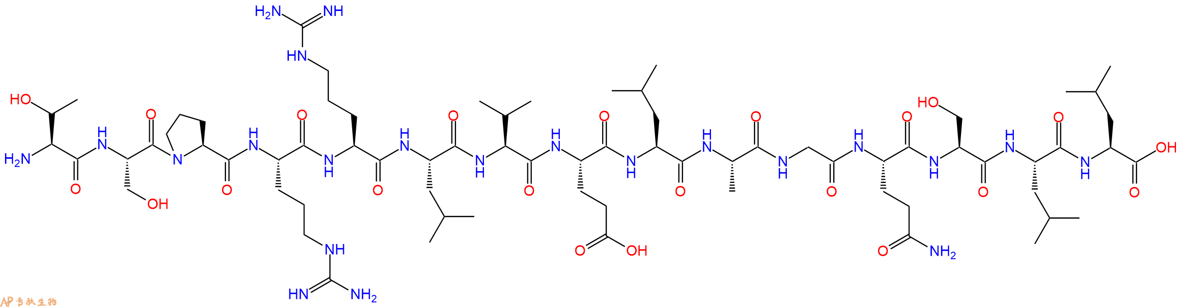专肽生物产品H2N-Thr-Ser-Pro-Arg-Arg-Leu-Val-Glu-Leu-Ala-Gly-Gln-Ser-Leu-Leu-OH