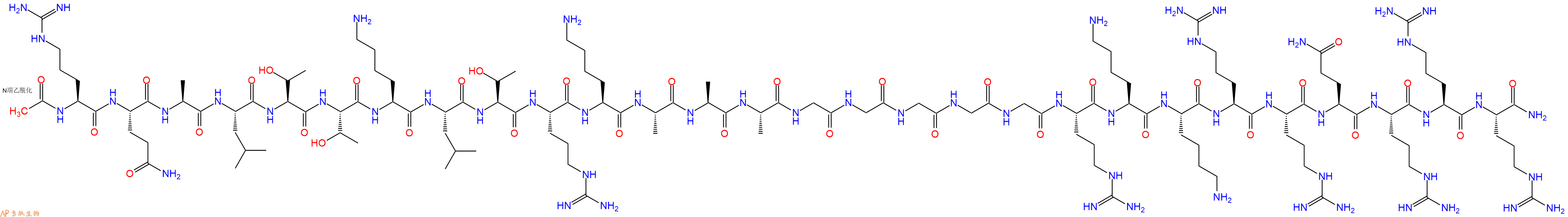 专肽生物产品Ac-Arg-Gln-Ala-Leu-Thr-Thr-Lys-Leu-Thr-Arg-Lys-Ala-Ala-Ala-Gly-Gly-Gly-Gly-Gly-Arg-Lys-Lys-Arg-Arg-Gln-Arg-Arg-Arg-CONH2