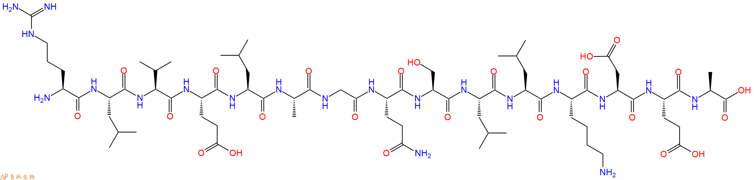 专肽生物产品H2N-Arg-Leu-Val-Glu-Leu-Ala-Gly-Gln-Ser-Leu-Leu-Lys-Asp-Glu-Ala-OH