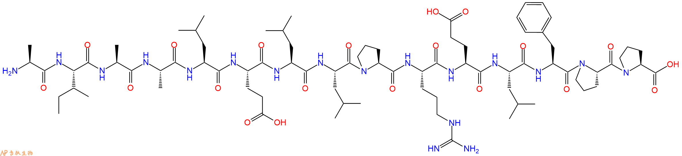 专肽生物产品H2N-Ala-Ile-Ala-Ala-Leu-Glu-Leu-Leu-Pro-Arg-Glu-Leu-Phe-Pro-Pro-OH