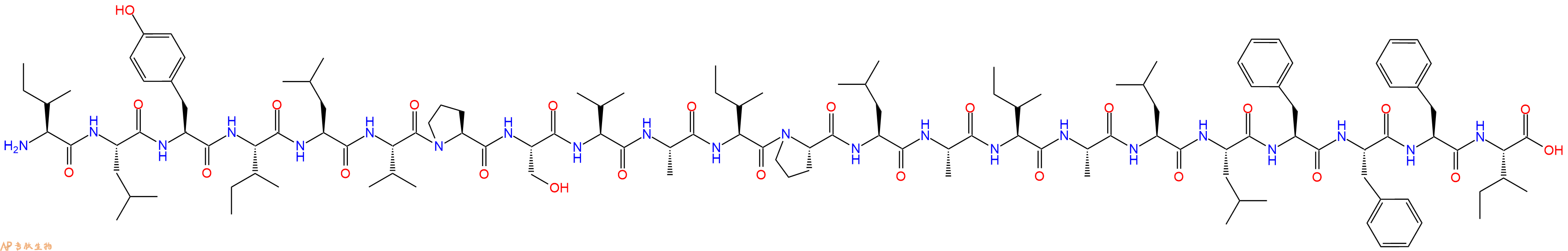 专肽生物产品H2N-Ile-Leu-Tyr-Ile-Leu-Val-Pro-Ser-Val-Ala-Ile-Pro-Leu-Ala-Ile-Ala-Leu-Leu-Phe-Phe-Phe-Ile-OH