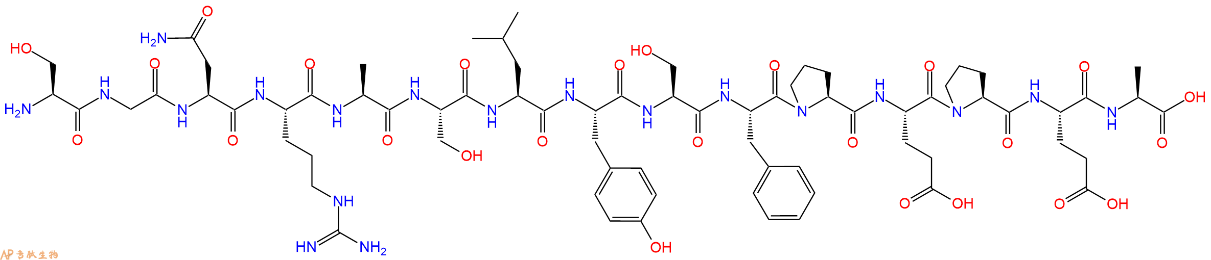 专肽生物产品H2N-Ser-Gly-Asn-Arg-Ala-Ser-Leu-Tyr-Ser-Phe-Pro-Glu-Pro-Glu-Ala-OH