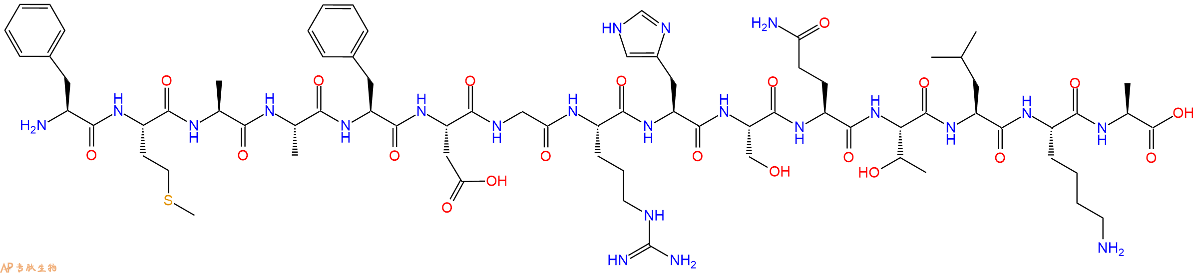专肽生物产品H2N-Phe-Met-Ala-Ala-Phe-Asp-Gly-Arg-His-Ser-Gln-Thr-Leu-Lys-Ala-OH