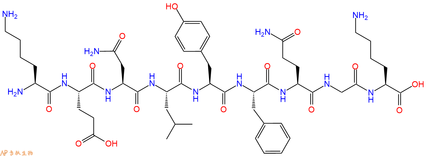 专肽生物产品H2N-Lys-Glu-Asn-Leu-Tyr-Phe-Gln-Gly-Lys-OH
