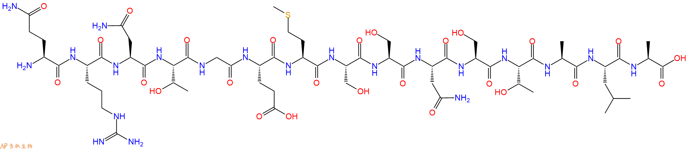 专肽生物产品H2N-Gln-Arg-Asn-Thr-Gly-Glu-Met-Ser-Ser-Asn-Ser-Thr-Ala-Leu-Ala-OH