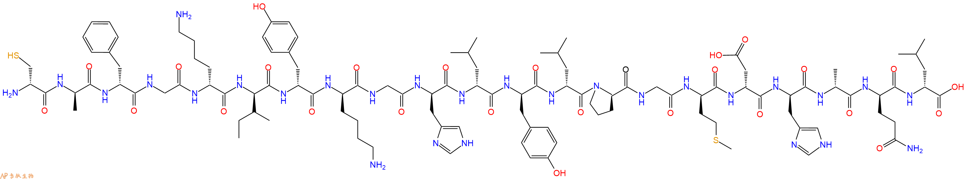 专肽生物产品H2N-DCys-DAla-DPhe-Gly-DLys-DIle-DTyr-DLys-Gly-DHis-DLeu-DTyr-DLeu-DPro-Gly-DMet-DAsp-DHis-DAla-DGln-DLeu-OH