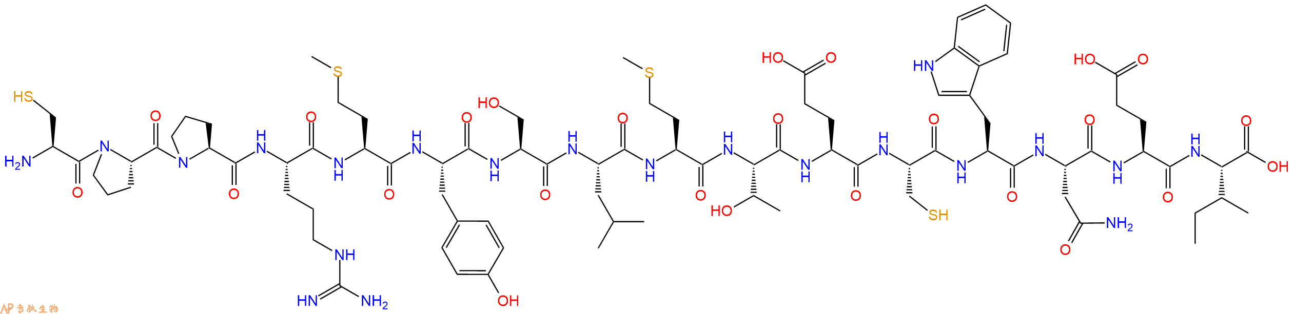 专肽生物产品H2N-Cys-Pro-Pro-Arg-Met-Tyr-Ser-Leu-Met-Thr-Glu-Cys-Trp-Asn-Glu-Ile-OH