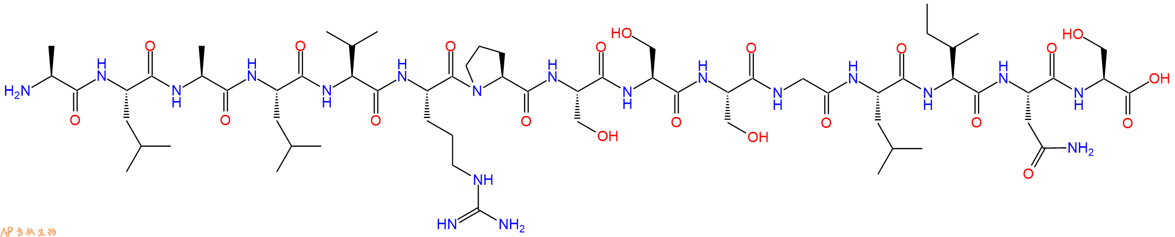 专肽生物产品H2N-Ala-Leu-Ala-Leu-Val-Arg-Pro-Ser-Ser-Ser-Gly-Leu-Ile-Asn-Ser-OH