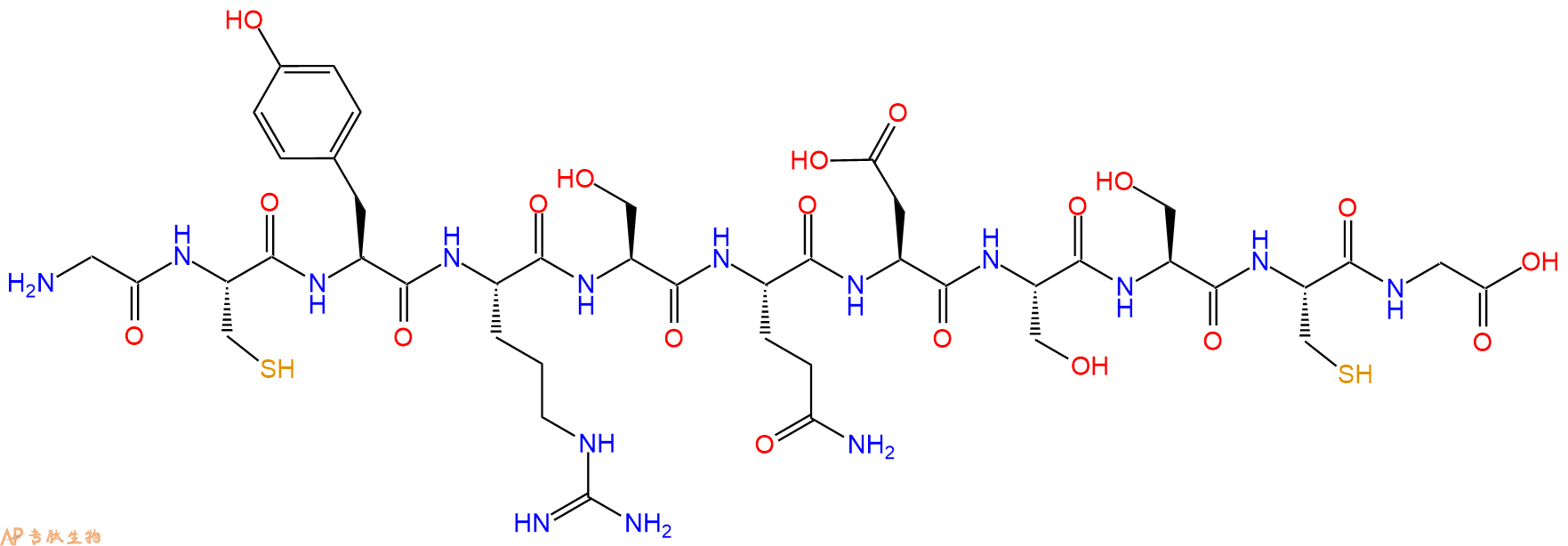 专肽生物产品H2N-Gly-Cys-Tyr-Arg-Ser-Gln-Asp-Ser-Ser-Cys-Gly-OH