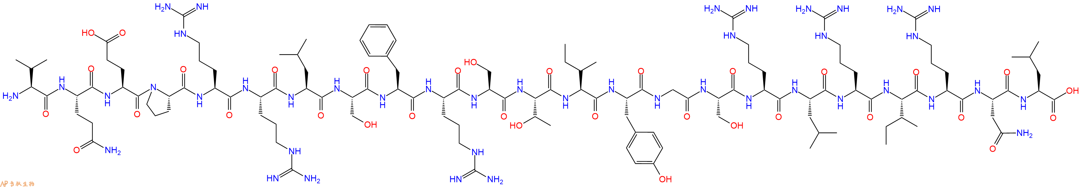 专肽生物产品H2N-Val-Gln-Glu-Pro-Arg-Arg-Leu-Ser-Phe-Arg-Ser-Thr-Ile-Tyr-Gly-Ser-Arg-Leu-Arg-Ile-Arg-Asn-Leu-OH