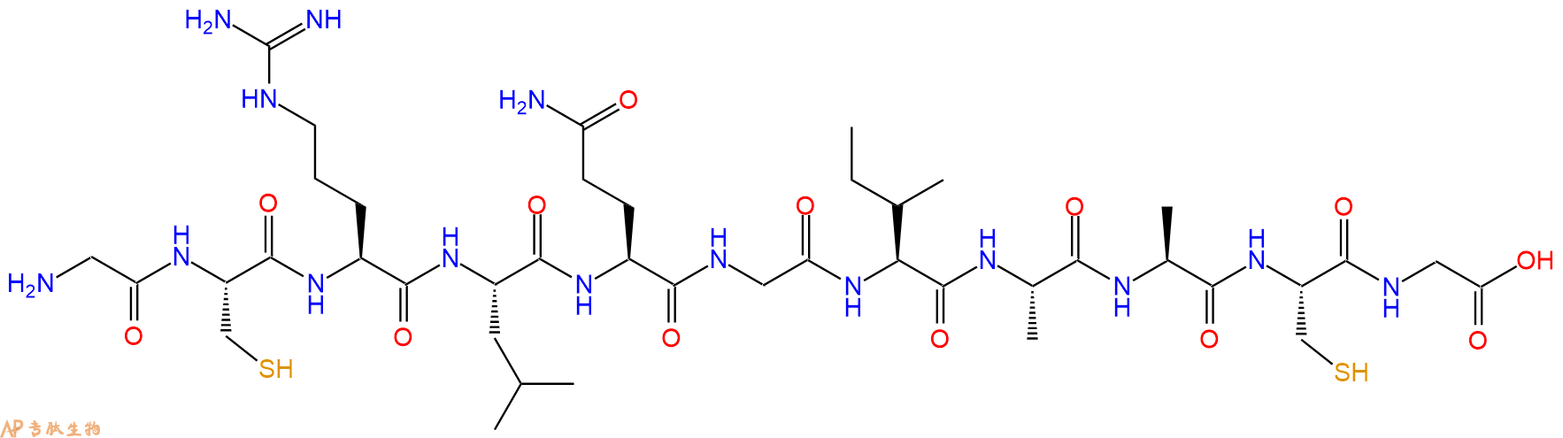 专肽生物产品H2N-Gly-Cys-Arg-Leu-Gln-Gly-Ile-Ala-Ala-Cys-Gly-OH