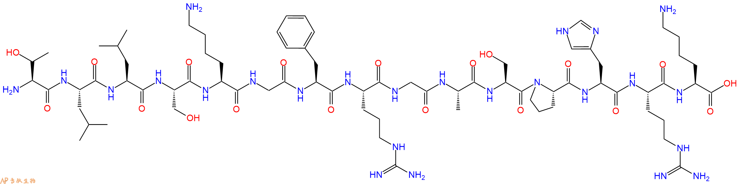 专肽生物产品H2N-Thr-Leu-Leu-Ser-Lys-Gly-Phe-Arg-Gly-Ala-Ser-Pro-His-Arg-Lys-OH