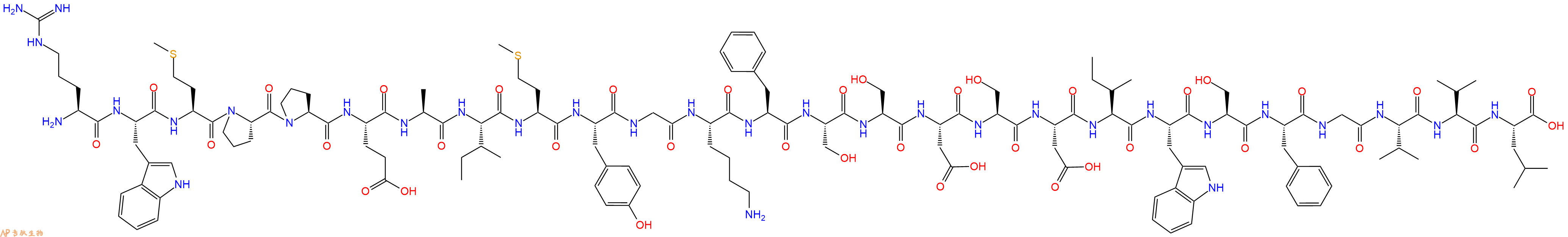 专肽生物产品H2N-Arg-Trp-Met-Pro-Pro-Glu-Ala-Ile-Met-Tyr-Gly-Lys-Phe-Ser-Ser-Asp-Ser-Asp-Ile-Trp-Ser-Phe-Gly-Val-Val-Leu-OH