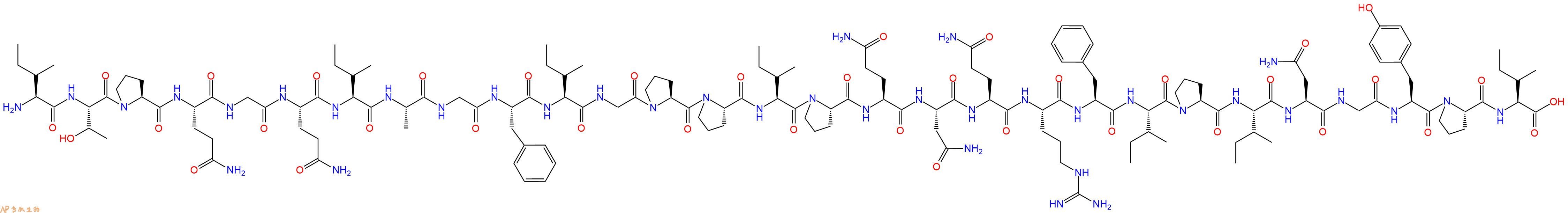 专肽生物产品H2N-Ile-Thr-Pro-Gln-Gly-Gln-Ile-Ala-Gly-Phe-Ile-Gly-Pro-Pro-Ile-Pro-Gln-Asn-Gln-Arg-Phe-Ile-Pro-Ile-Asn-Gly-Tyr-Pro-Ile-OH
