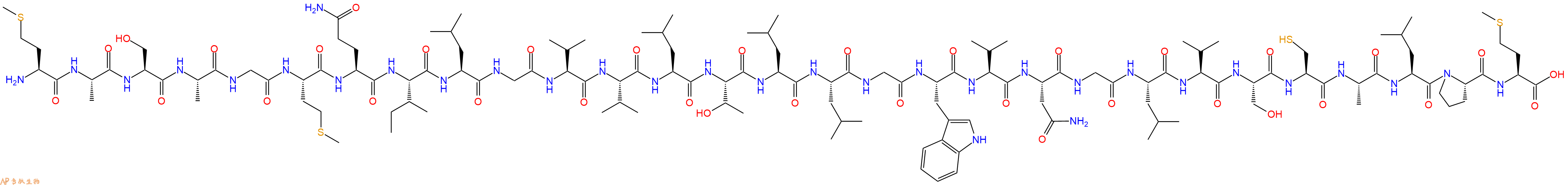 专肽生物产品H2N-Met-Ala-Ser-Ala-Gly-Met-Gln-Ile-Leu-Gly-Val-Val-Leu-Thr-Leu-Leu-Gly-Trp-Val-Asn-Gly-Leu-Val-Ser-Cys-Ala-Leu-Pro-Met-OH