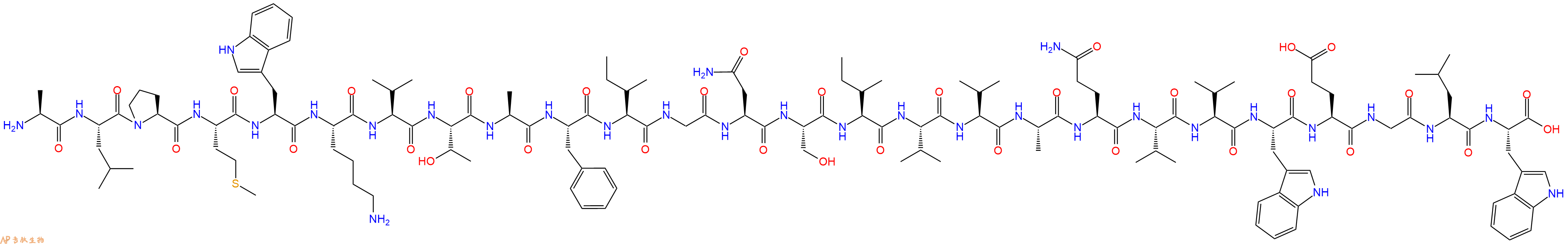 专肽生物产品H2N-Ala-Leu-Pro-Met-Trp-Lys-Val-Thr-Ala-Phe-Ile-Gly-Asn-Ser-Ile-Val-Val-Ala-Gln-Val-Val-Trp-Glu-Gly-Leu-Trp-OH