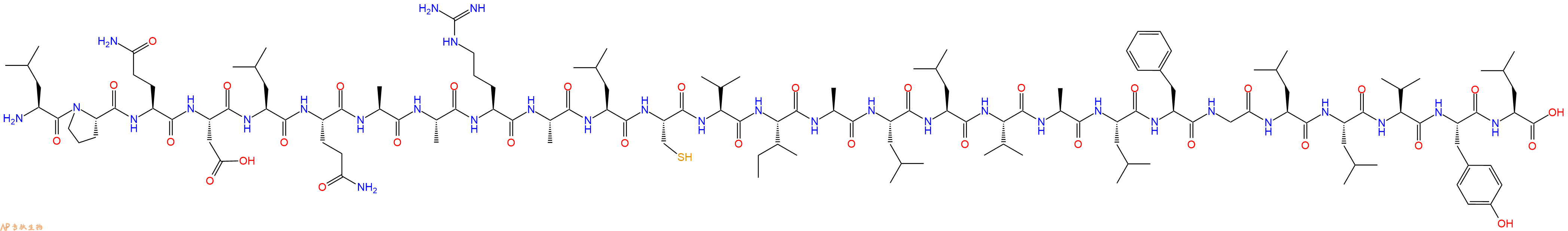 专肽生物产品H2N-Leu-Pro-Gln-Asp-Leu-Gln-Ala-Ala-Arg-Ala-Leu-Cys-Val-Ile-Ala-Leu-Leu-Val-Ala-Leu-Phe-Gly-Leu-Leu-Val-Tyr-Leu-OH