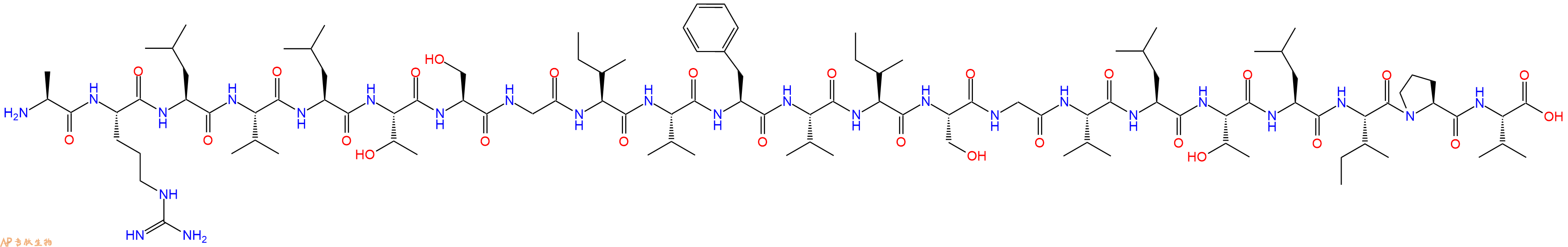 专肽生物产品H2N-Ala-Arg-Leu-Val-Leu-Thr-Ser-Gly-Ile-Val-Phe-Val-Ile-Ser-Gly-Val-Leu-Thr-Leu-Ile-Pro-Val-OH