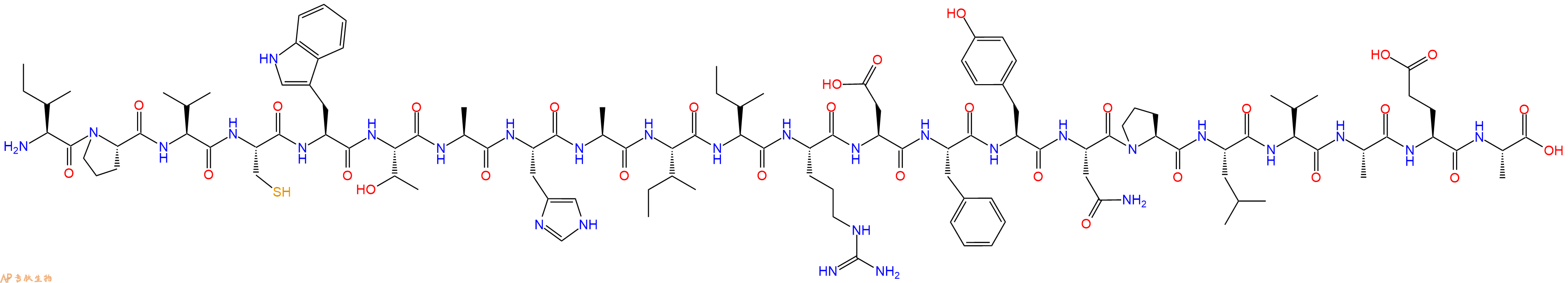 专肽生物产品H2N-Ile-Pro-Val-Cys-Trp-Thr-Ala-His-Ala-Ile-Ile-Arg-Asp-Phe-Tyr-Asn-Pro-Leu-Val-Ala-Glu-Ala-OH