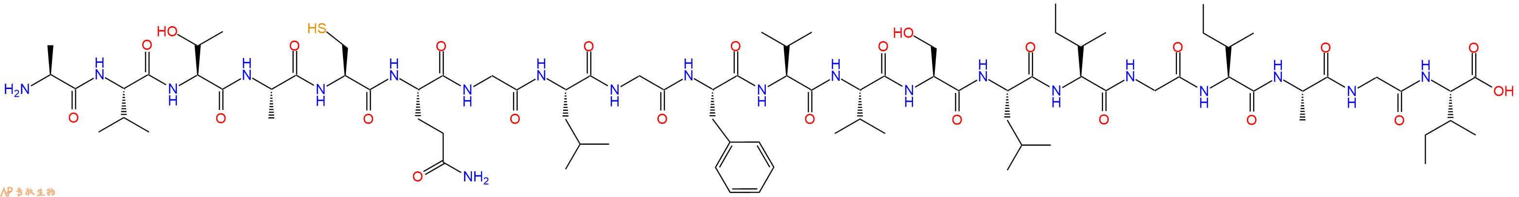 专肽生物产品H2N-Ala-Val-Thr-Ala-Cys-Gln-Gly-Leu-Gly-Phe-Val-Val-Ser-Leu-Ile-Gly-Ile-Ala-Gly-Ile-OH