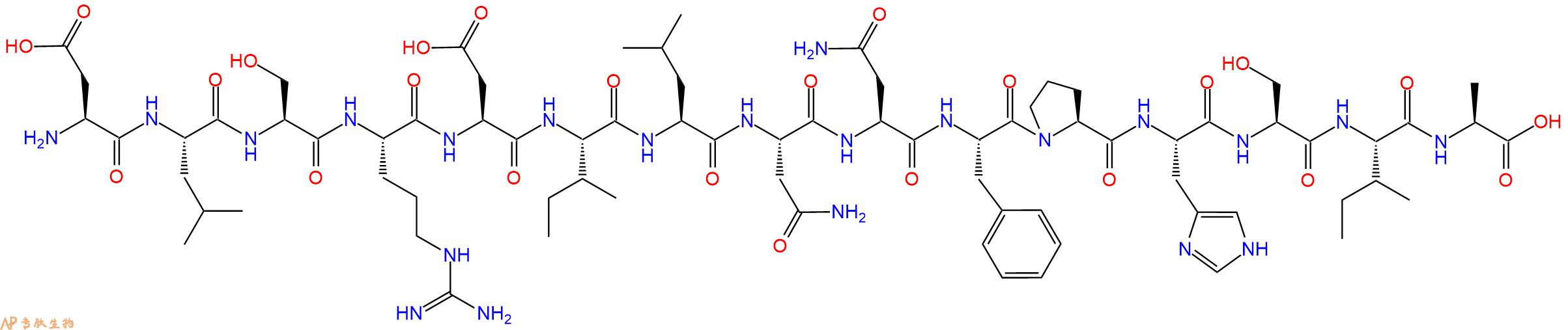 专肽生物产品H2N-Asp-Leu-Ser-Arg-Asp-Ile-Leu-Asn-Asn-Phe-Pro-His-Ser-Ile-Ala-OH