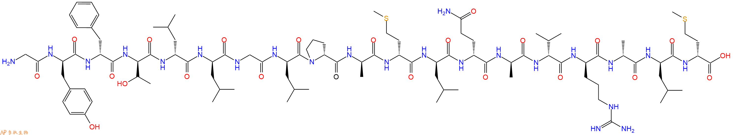 专肽生物产品H2N-Gly-DTyr-DPhe-DThr-DLeu-DLeu-Gly-DLeu-DPro-DAla-DMet-DLeu-DGln-DAla-DVal-DArg-DAla-DLeu-DMet-OH