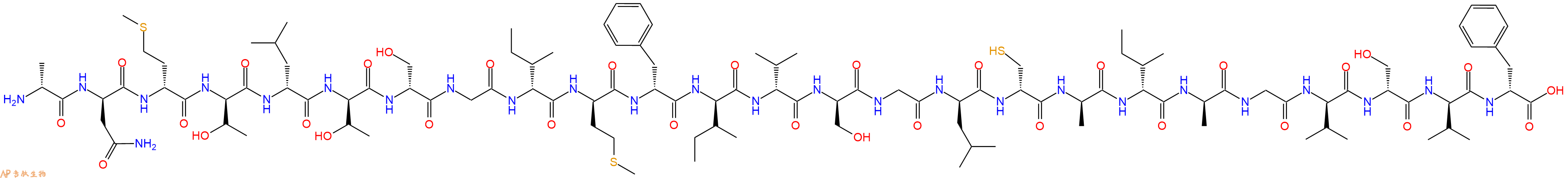 专肽生物产品H2N-DAla-DAsn-DMet-DThr-DLeu-DThr-DSer-Gly-DIle-DMet-DPhe-DIle-DVal-DSer-Gly-DLeu-DCys-DAla-DIle-DAla-Gly-DVal-DSer-DVal-DPhe-OH