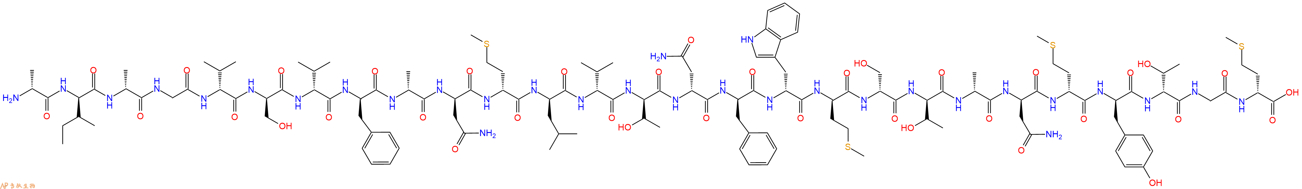 专肽生物产品H2N-DAla-DIle-DAla-Gly-DVal-DSer-DVal-DPhe-DAla-DAsn-DMet-DLeu-DVal-DThr-DAsn-DPhe-DTrp-DMet-DSer-DThr-DAla-DAsn-DMet-DTyr-DThr-Gly-DMet-OH