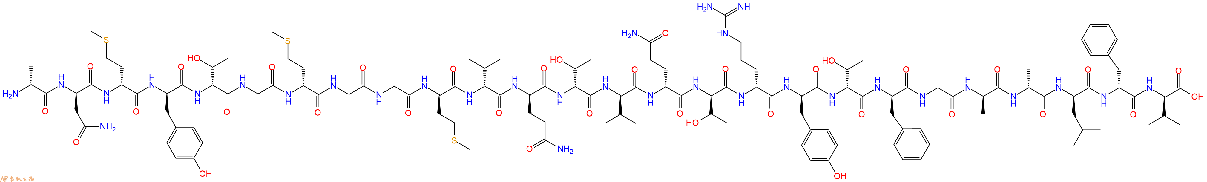 专肽生物产品H2N-DAla-DAsn-DMet-DTyr-DThr-Gly-DMet-Gly-Gly-DMet-DVal-DGln-DThr-DVal-DGln-DThr-DArg-DTyr-DThr-DPhe-Gly-DAla-DAla-DLeu-DPhe-DVal-OH