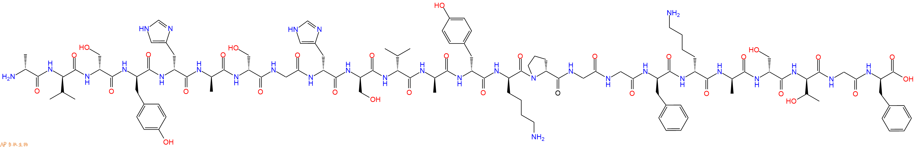 专肽生物产品H2N-DAla-DVal-DSer-DTyr-DHis-DAla-DSer-Gly-DHis-DSer-DVal-DAla-DTyr-DLys-DPro-Gly-Gly-DPhe-DLys-DAla-DSer-DThr-Gly-DPhe-OH