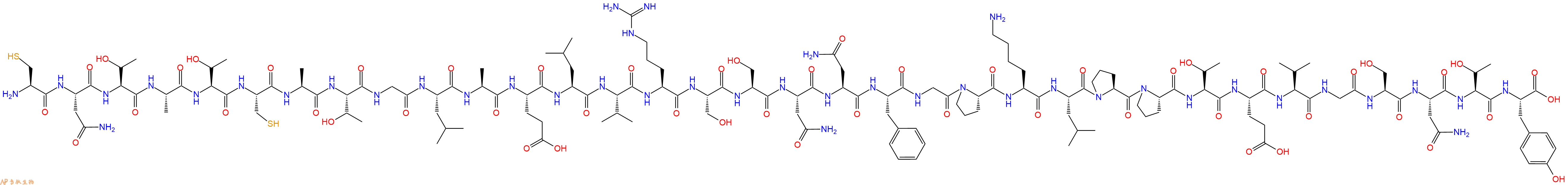专肽生物产品H2N-Cys-Asn-Thr-Ala-Thr-Cys-Ala-Thr-Gly-Leu-Ala-Glu-Leu-Val-Arg-Ser-Ser-Asn-Asn-Phe-Gly-Pro-Lys-Leu-Pro-Pro-Thr-Glu-Val-Gly-Ser-Asn-Thr-Tyr-OH