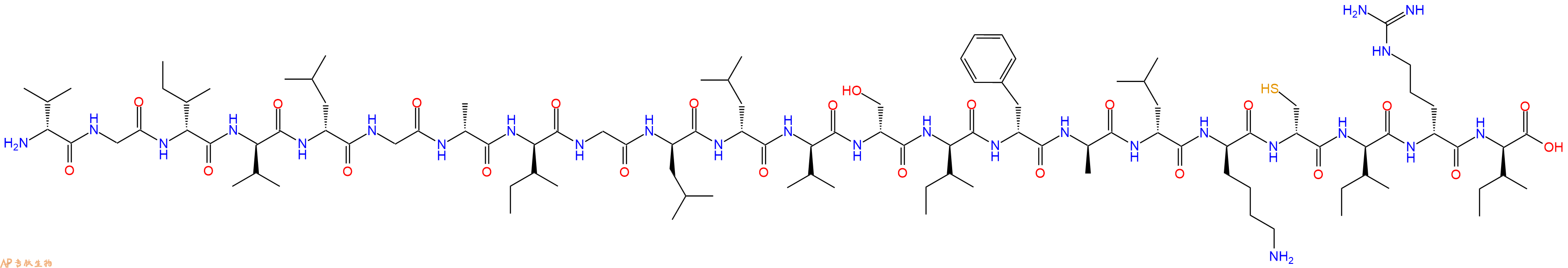 专肽生物产品H2N-DVal-Gly-DIle-DVal-DLeu-Gly-DAla-DIle-Gly-DLeu-DLeu-DVal-DSer-DIle-DPhe-DAla-DLeu-DLys-DCys-DIle-DArg-DIle-OH