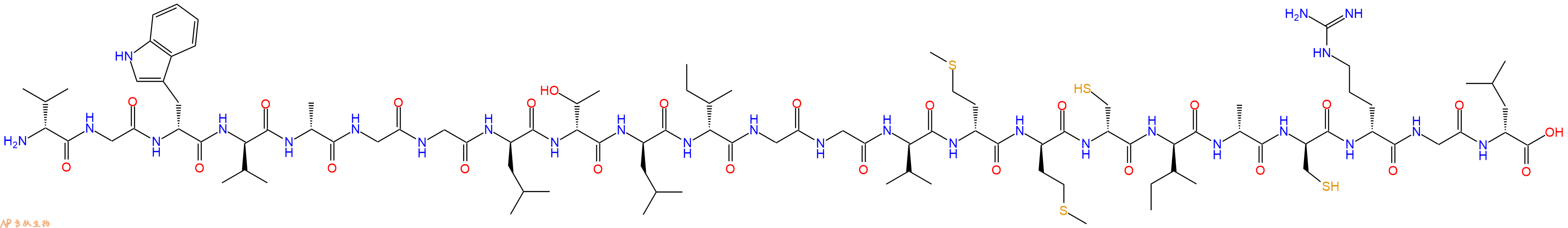 专肽生物产品H2N-DVal-Gly-DTrp-DVal-DAla-Gly-Gly-DLeu-DThr-DLeu-DIle-Gly-Gly-DVal-DMet-DMet-DCys-DIle-DAla-DCys-DArg-Gly-DLeu-OH