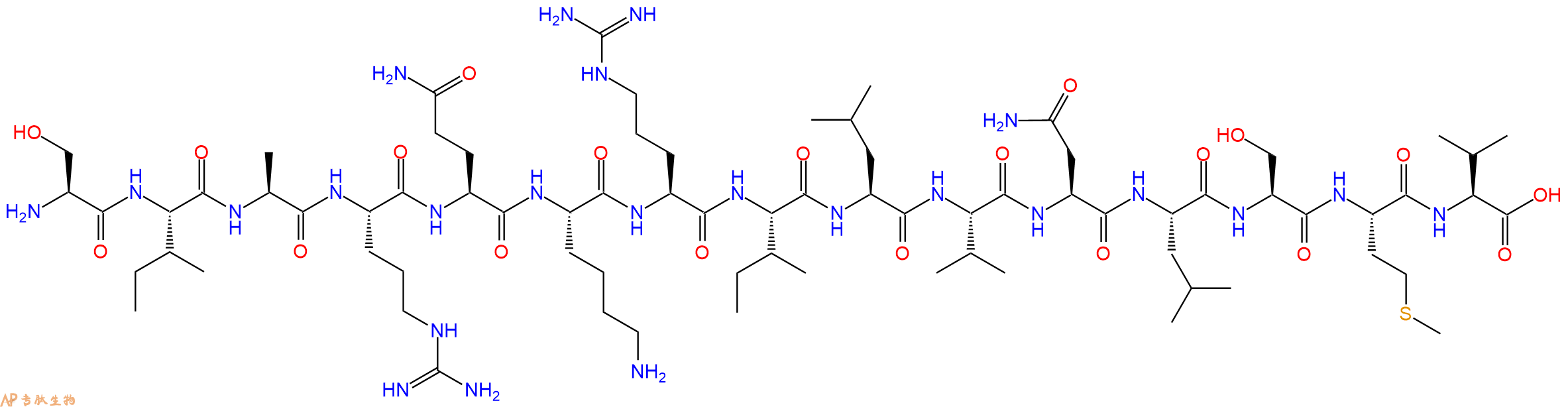 专肽生物产品H2N-Ser-Ile-Ala-Arg-Gln-Lys-Arg-Ile-Leu-Val-Asn-Leu-Ser-Met-Val-OH