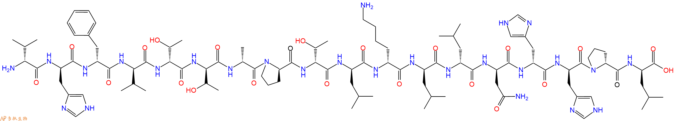 专肽生物产品H2N-DVal-DHis-DPhe-DVal-DThr-DThr-DAla-DPro-DThr-DLeu-DLys-DLeu-DLeu-DAsn-DHis-DHis-DPro-DLeu-OH