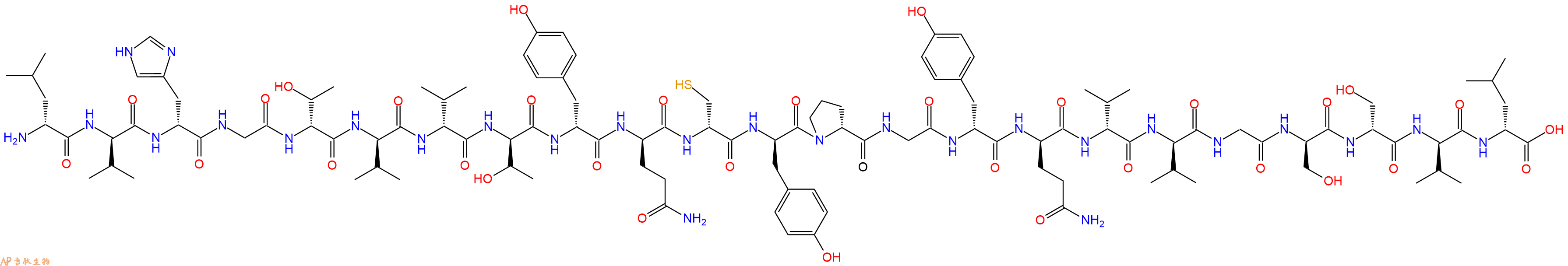 专肽生物产品H2N-DLeu-DVal-DHis-Gly-DThr-DVal-DVal-DThr-DTyr-DGln-DCys-DTyr-DPro-Gly-DTyr-DGln-DVal-DVal-Gly-DSer-DSer-DVal-DLeu-OH