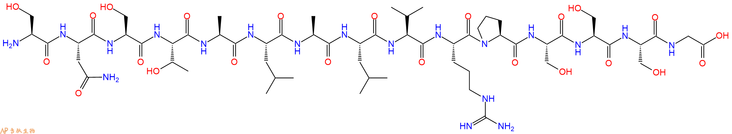 专肽生物产品H2N-Ser-Asn-Ser-Thr-Ala-Leu-Ala-Leu-Val-Arg-Pro-Ser-Ser-Ser-Gly-OH