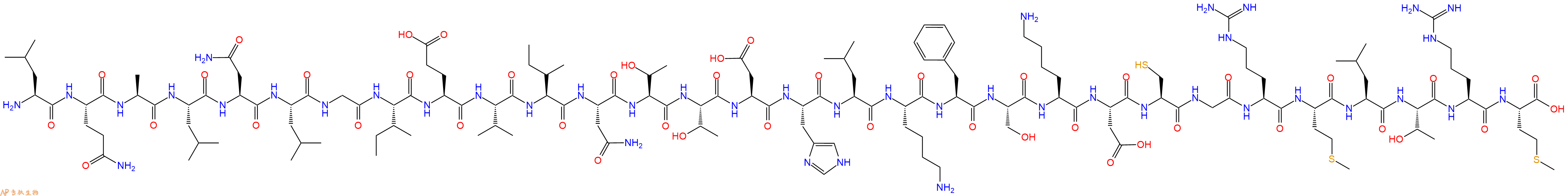 专肽生物产品H2N-Leu-Gln-Ala-Leu-Asn-Leu-Gly-Ile-Glu-Val-Ile-Asn-Thr-Thr-Asp-His-Leu-Lys-Phe-Ser-Lys-Asp-Cys-Gly-Arg-Met-Leu-Thr-Arg-Met-OH