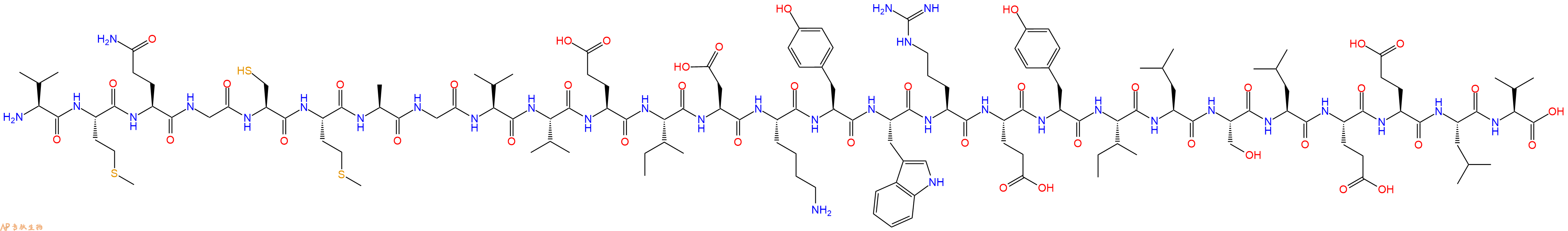 专肽生物产品H2N-Val-Met-Gln-Gly-Cys-Met-Ala-Gly-Val-Val-Glu-Ile-Asp-Lys-Tyr-Trp-Arg-Glu-Tyr-Ile-Leu-Ser-Leu-Glu-Glu-Leu-Val-OH
