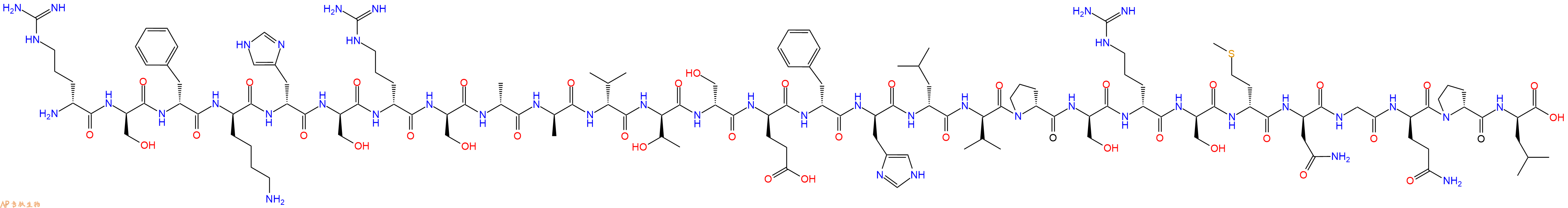 专肽生物产品H2N-DArg-DSer-DPhe-DLys-DHis-DSer-DArg-DSer-DAla-DAla-DVal-DThr-DSer-DGlu-DPhe-DHis-DLeu-DVal-DPro-DSer-DArg-DSer-DMet-DAsn-Gly-DGln-DPro-DLeu-OH