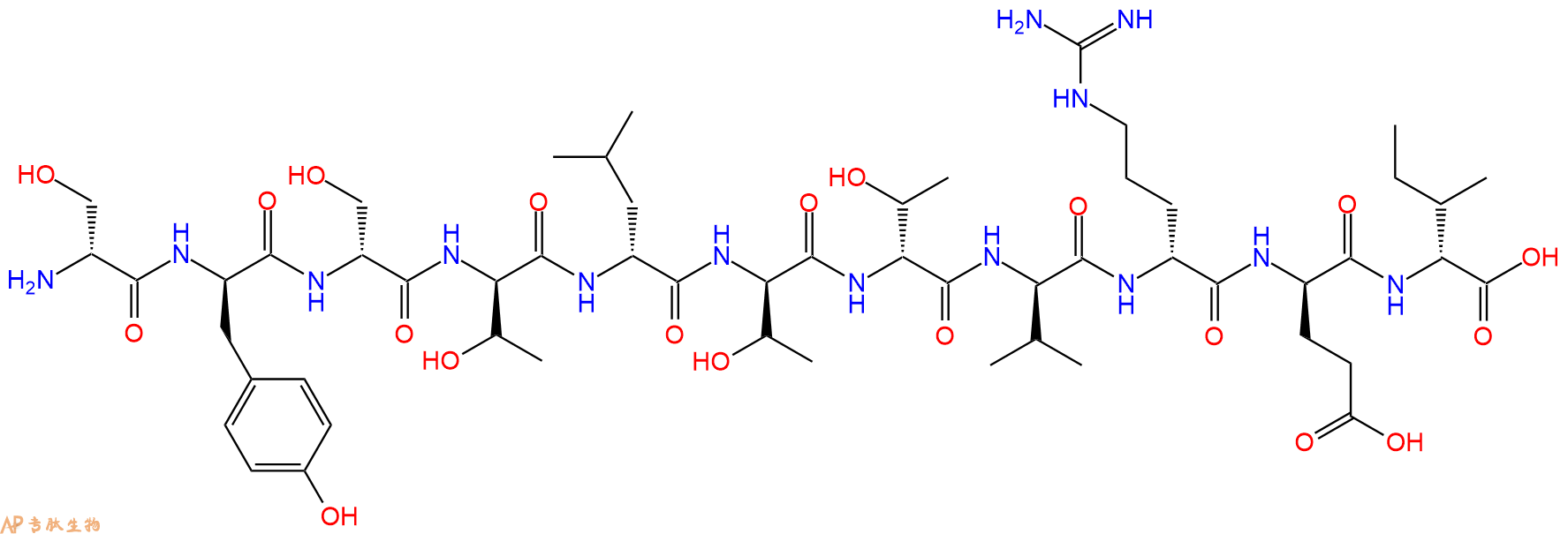 专肽生物产品H2N-DSer-DTyr-DSer-DThr-DLeu-DThr-DThr-DVal-DArg-DGlu-DIle-OH