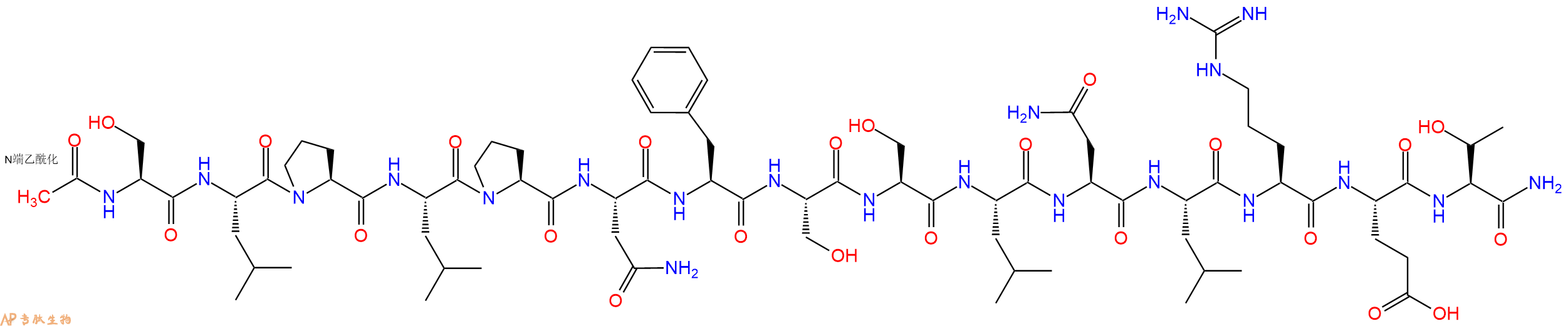 专肽生物产品Ac-Ser-Leu-Pro-Leu-Pro-Asn-Phe-Ser-Ser-Leu-Asn-Leu-Arg-Glu-Thr-CONH2